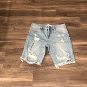 Jean distressed shorts